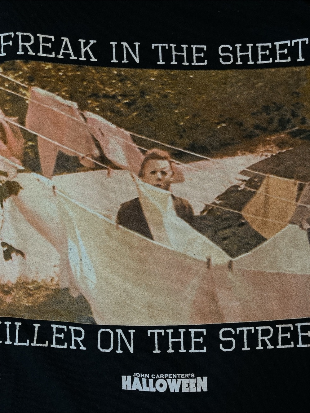 Halloween Michael Myers Black Graphic 'A Freak in the Sheets' Mens small - Picture 2 of 4